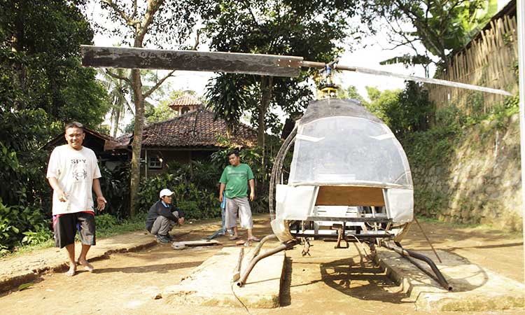 gulf homemade helicopter spin indonesia