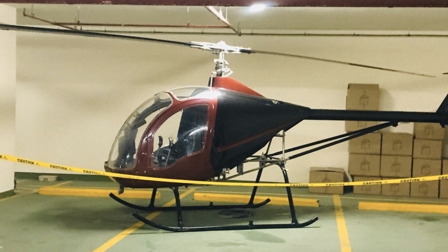 dubai mystery helicopter parked basement